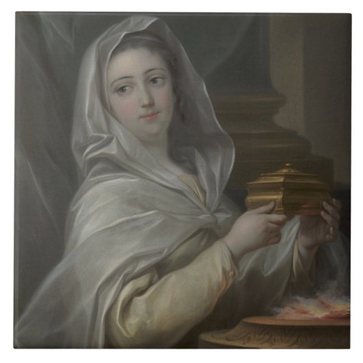 ヴェスタルのヴァージンとして描かれる女性（古代ローマ） タイル (正面)