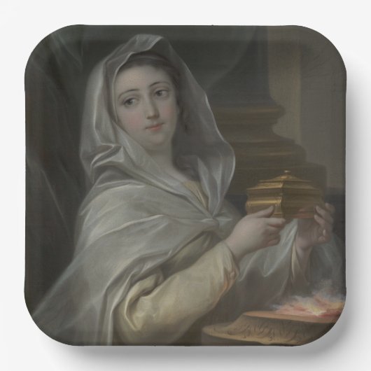 ヴェスタルのヴァージンとして描かれる女性（古代ローマ） ペーパープレート (正面)