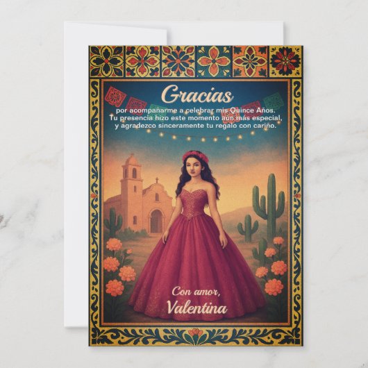 ヴェストドロホヴィンテージデキンセアニラグラシアス サンキューカード (正面)