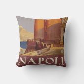 ヴェスビウスとナポリ湾の旅行ポスター クッション (正面)