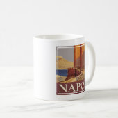 ヴェスビウスとナポリ湾の旅行ポスター コーヒーマグカップ (正面右)