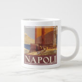 ヴェスビウスとナポリ湾の旅行ポスター ジャンボコーヒーマグカップ (右)