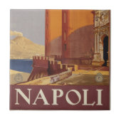 ヴェスビウスとナポリ湾の旅行ポスター タイル (正面)