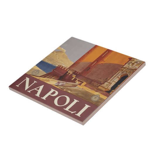 ヴェスビウスとナポリ湾の旅行ポスター タイル (側面)