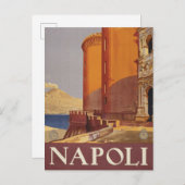 ヴェスビウスとナポリ湾の旅行ポスター ポストカード (正面/裏面)