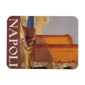 ヴェスビウスとナポリ湾の旅行ポスター マグネット (横)