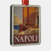 ヴェスビウスとナポリ湾の旅行ポスター メタルオーナメント (右)