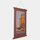 ヴェスビウスとナポリ湾の旅行ポスター 吊り下げ型タペストリー (傾斜あり)