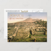 ヴェスビウス山とイタリアのポンペイ遺跡 ポストカード (正面/裏面)