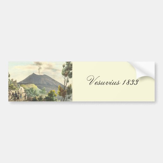 ヴェスビウス活火山1832ナポリItaly バンパーステッカー (正面)