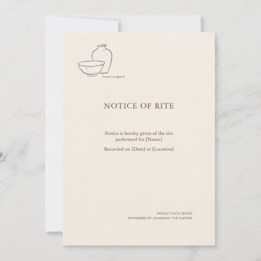 「ヴェッセル-ミニマリストの聖餐発表」 招待状 (正面)