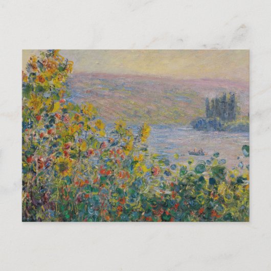 ヴェトゥイユの花壇、印象派の風景 ポストカード (正面)