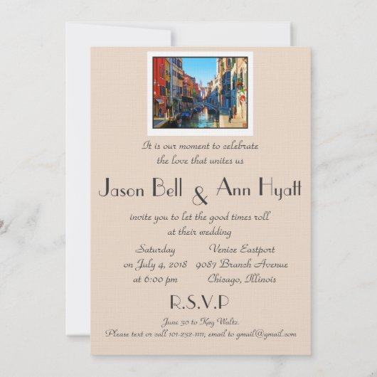 ヴェニスアレーウィズラブ引用文 招待状 (裏面)