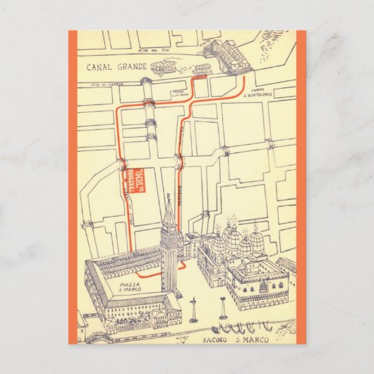 ヴェニスイタリアグランデカナルヴィンテージハガキ ポストカード (正面)