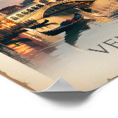 ヴェニスイタリアリアルトブリッジヴィンテージトワイライト素朴 ポスター (角)