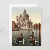ヴェニスイタリア敬礼ゴンドラ教会 ポストカード (正面/裏面)