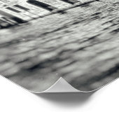 ヴェニスカナルウォーターウェイイタリアブラック&ホワイト建物 ポスター (角)