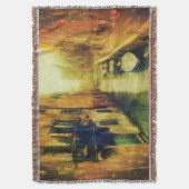 ヴェニスカナルバルコニ絵画ーズ スローブランケット (正面縦)