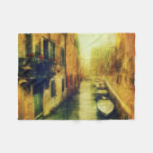 ヴェニスカナルバルコニ絵画ーズ フリースブランケット (正面(横))