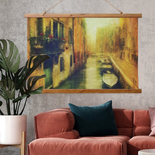 ヴェニスカナルバルコニ絵画ーズ 吊り下げ型タペストリー