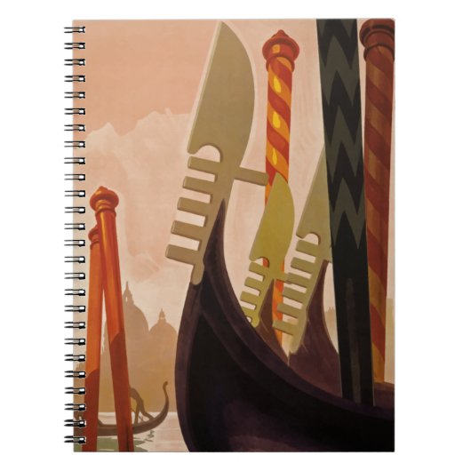 ヴェニスグランドカナルボートイタリアイラストレーション ノートブック (正面)