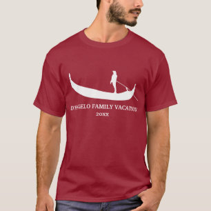 ヴェニスゴンドラシルエットパーソナライズされたカスタム Tシャツ