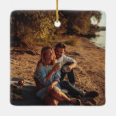 ヴェニス,イタリアゴンドラシルエットカスタム写真 セラミックオーナメント (裏面)