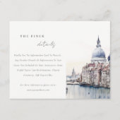 ヴェニス イタリア カナル 水彩 結婚式 詳細 エンクロージャーカード (正面)