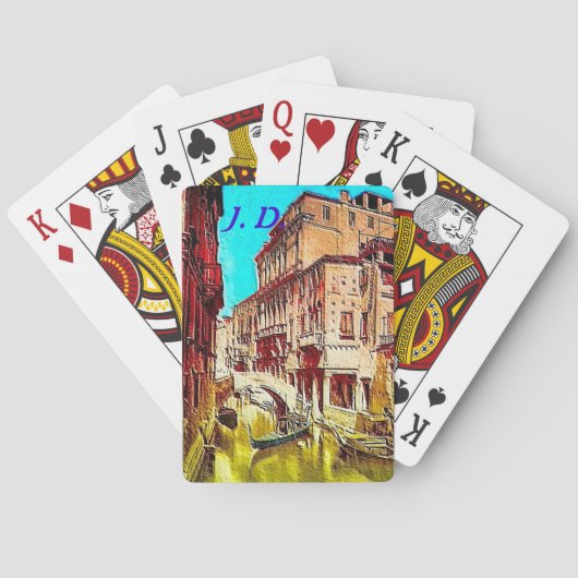 ヴェニス・イ遊タリアのカード&レモノグラムのター トランプ (裏面)