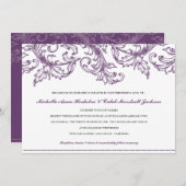 ヴェニス（パープル）ウェディング招待状 招待状 (正面/裏面)