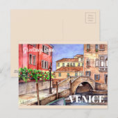 ヴェニス - ペン＆ウォッシュ 水彩ポストカード ポストカード (正面/裏面)