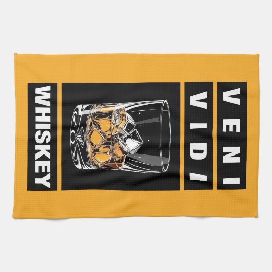 ヴェニヴィディウイスキー | ウイスキーおもしろい愛好家のための引用文 キッチンタオル (横)