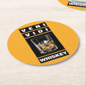 ヴェニヴィディウイスキー | ウイスキーおもしろい愛好家のための引用文 ラウンドペーパーコースター (アングル)