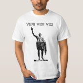 ヴェニヴィディヴィチシーザーやる気を起こさせる引用文メンズ Tシャツ (正面)