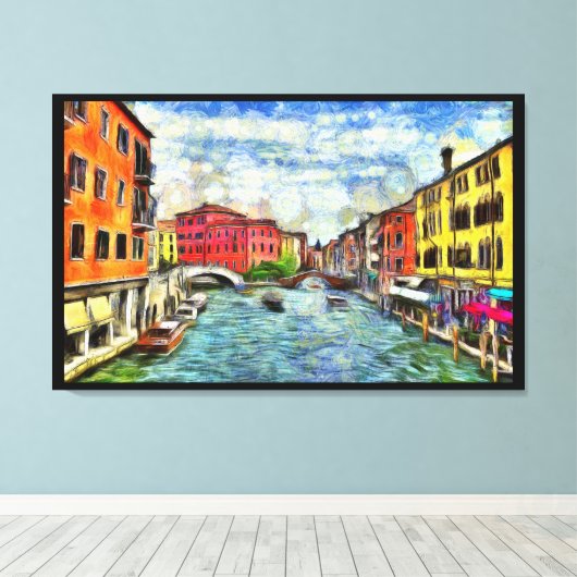ヴェネチアンカナルバンゴッホ模造スタイル絵画ズ キャンバスプリント (インサイチュ (ウッドフロア))