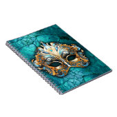 ヴェネチアンマスカレードマスクターコイズグラウンド ノートブック (右側)