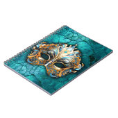 ヴェネチアンマスカレードマスクターコイズグラウンド ノートブック (左側)