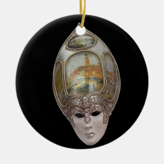 ヴェネチアンマスクオーナメント セラミックオーナメント (正面)
