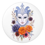 ヴェネチアンマスクフローラカーニバル開花シックフローラ セラミックノブ (正面)