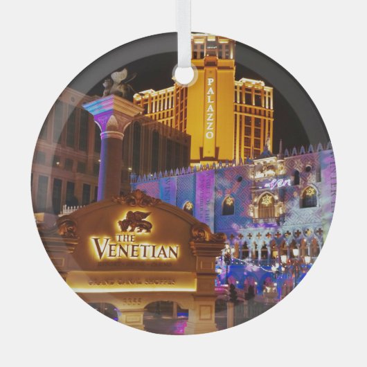 ヴェネチアンラスベガスデコレーション夕べライト ガラスオーナメント (正面)