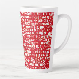 ヴェネチアンレッドのサンタの陽気な挨拶 HO! HO! HO! カフェラテマグ