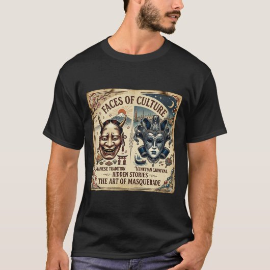 ヴェネチア日本マスクアーティスティックTシャツ Tシャツ (正面)