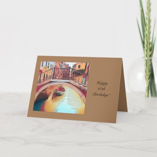 ヴェネチア イタリアでの60歳の誕生日グリーティングカード カード (正面)