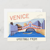 ヴェネツィアからの挨拶イタリア ポストカード (正面/裏面)