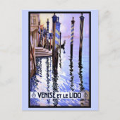 ヴェネツィアとリドヴィンテージイタリアン旅行ポスター ポストカード (正面)