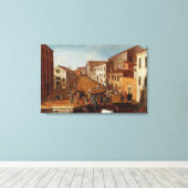 ヴェネツィアのカンポデイ・ゲスィティでボウルのゲーム キャンバスプリント (インサイチュ (ウッドフロア))