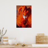 ヴェネツィアのカーニバルでオレンジ色のハーレクイン ポスター (キッチン)