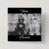 ヴェネツィアのカーニバルマスクのカップル 缶バッジ (正面)