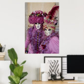 ヴェネツィアのカーニバル衣装のカップル ポスター (ホームオフィス)