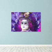 ヴェネツィアのカーニバル衣装の顔 キャンバスプリント (インサイチュ (ウッドフロア))